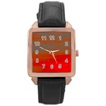 Crimson Skys Rose Gold Leather Watch 