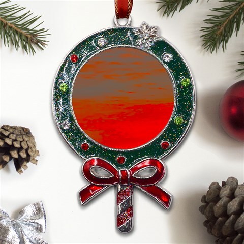 Crimson Skys Metal X Mas Lollipop with Crystal Ornament from ArtsNow.com Front