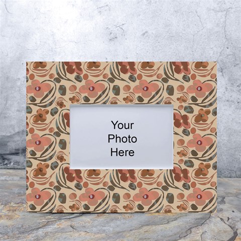 Retro & Chic Floral Pattern White Tabletop Photo Frame 4 x6  from ArtsNow.com Front