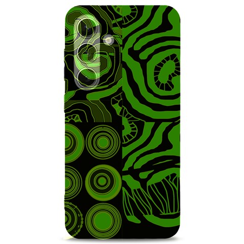 Mazipoodles Seabed Circles Curly Coral Reef Green Black  Samsung Galaxy S24 6.2 Inch Black TPU UV Case from ArtsNow.com Front