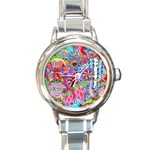 Cabbage Flower Abstract Round Italian Charm Watch