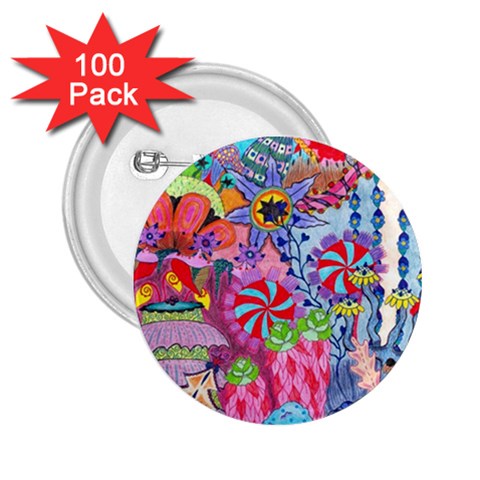 Cabbage Flower Abstract 2.25  Buttons (100 pack)  from ArtsNow.com Front