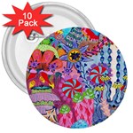 Cabbage Flower Abstract 3  Buttons (10 pack) 