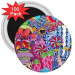 Cabbage Flower Abstract 3  Magnets (100 pack)