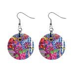 Cabbage Flower Abstract Mini Button Earrings