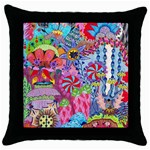 Cabbage Flower Abstract Throw Pillow Case (Black)