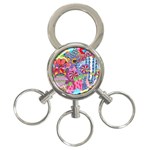 Cabbage Flower Abstract 3-Ring Key Chain