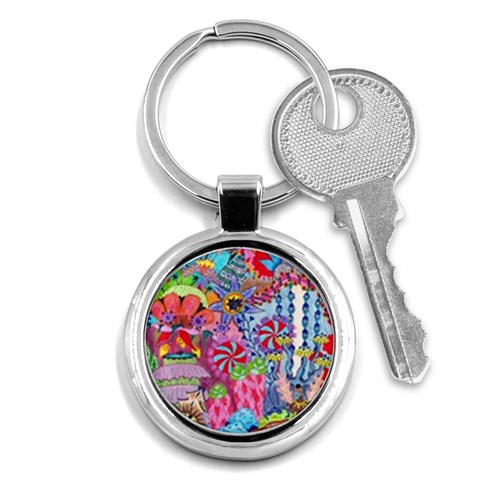 Cabbage Flower Abstract Key Chain (Round) from ArtsNow.com Front