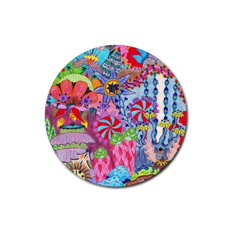 Cabbage Flower Abstract Rubber Coaster (Round) from ArtsNow.com Front