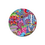 Cabbage Flower Abstract Rubber Coaster (Round)