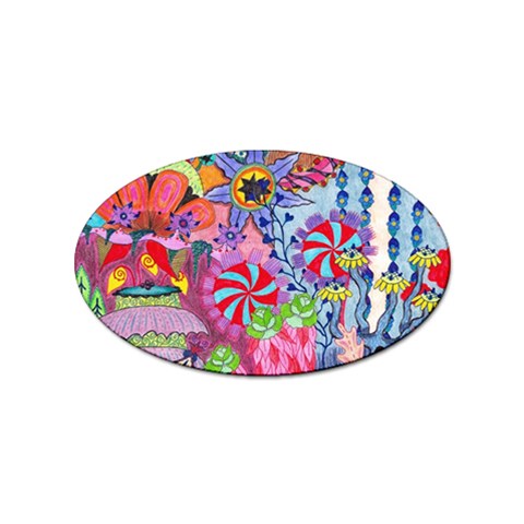 Cabbage Flower Abstract Sticker Oval (10 pack) from ArtsNow.com Front