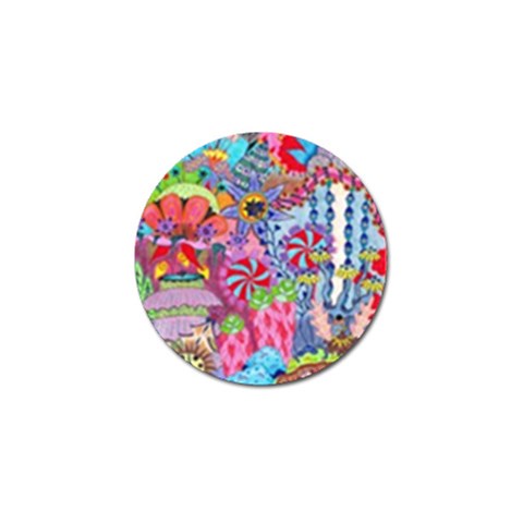 Cabbage Flower Abstract Golf Ball Marker from ArtsNow.com Front