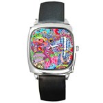 Cabbage Flower Abstract Square Metal Watch