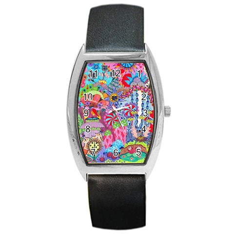 Cabbage Flower Abstract Barrel Style Metal Watch from ArtsNow.com Front