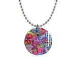 Cabbage Flower Abstract 1  Button Necklace