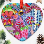 Cabbage Flower Abstract Heart Ornament (Two Sides)