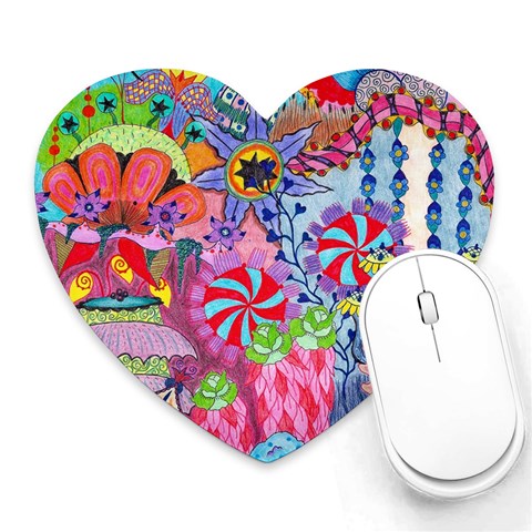 Cabbage Flower Abstract Heart Mousepad from ArtsNow.com Front