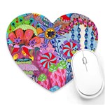 Cabbage Flower Abstract Heart Mousepad