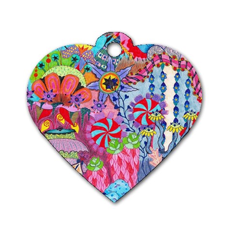 Cabbage Flower Abstract Dog Tag Heart (One Side) from ArtsNow.com Front