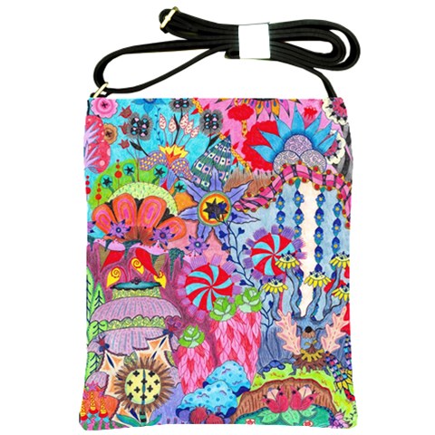 Cabbage Flower Abstract Shoulder Sling Bag from ArtsNow.com Front