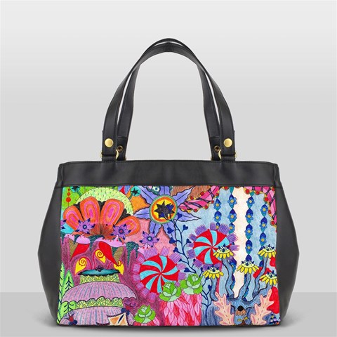 Cabbage Flower Abstract Oversize Office Handbag (2 Sides) from ArtsNow.com Back