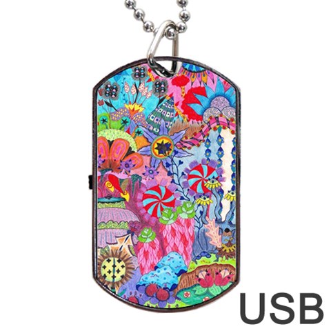 Cabbage Flower Abstract Dog Tag USB Flash (One Side) from ArtsNow.com Front