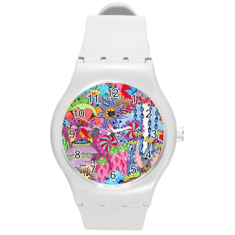 Cabbage Flower Abstract Round Plastic Sport Watch (M) from ArtsNow.com Front