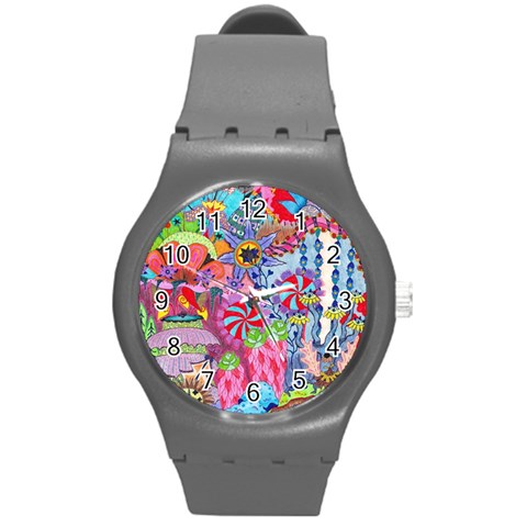 Cabbage Flower Abstract Round Plastic Sport Watch (M) from ArtsNow.com Front