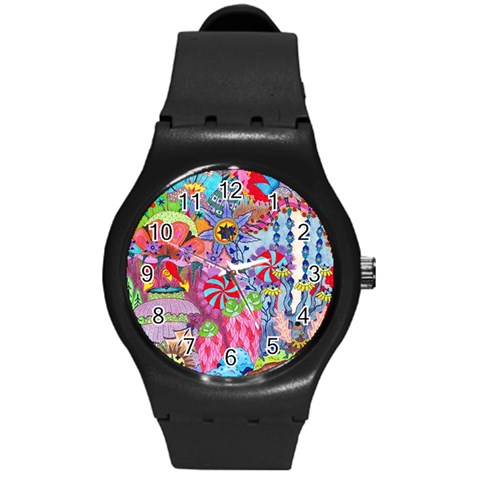 Cabbage Flower Abstract Round Plastic Sport Watch (M) from ArtsNow.com Front