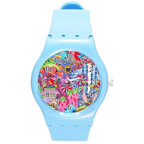 Cabbage Flower Abstract Round Plastic Sport Watch (M) from ArtsNow.com Front