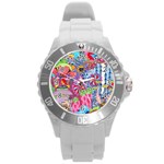 Cabbage Flower Abstract Round Plastic Sport Watch (L)