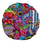 Cabbage Flower Abstract Large 18  Premium Round Cushions