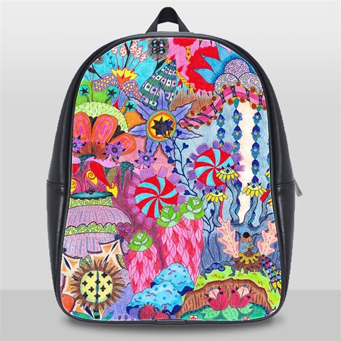 Cabbage Flower Abstract School Bag (XL) from ArtsNow.com Front