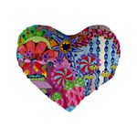 Cabbage Flower Abstract Standard 16  Premium Heart Shape Cushions