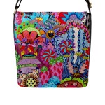 Cabbage Flower Abstract Flap Closure Messenger Bag (L)