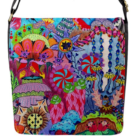 Cabbage Flower Abstract Flap Closure Messenger Bag (S) from ArtsNow.com Front