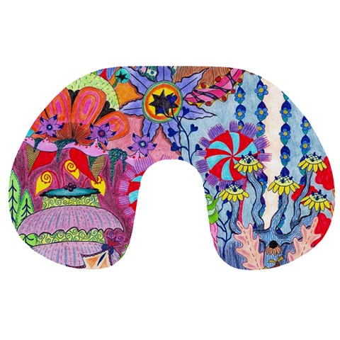 Cabbage Flower Abstract Travel Neck Pillow from ArtsNow.com Front