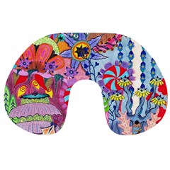 Cabbage Flower Abstract Travel Neck Pillow from ArtsNow.com Front