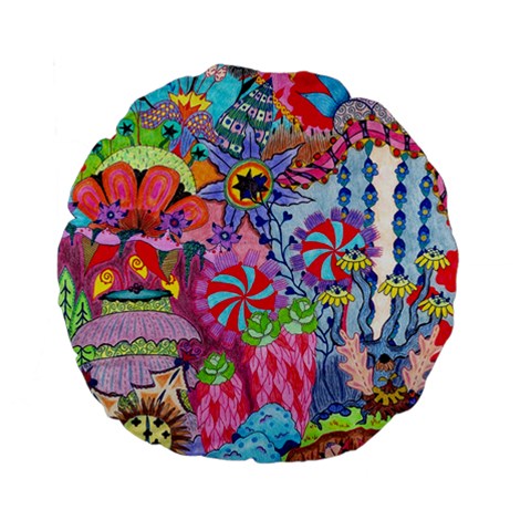 Cabbage Flower Abstract Standard 15  Premium Flano Round Cushions from ArtsNow.com Front