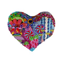 Cabbage Flower Abstract Standard 16  Premium Flano Heart Shape Cushions from ArtsNow.com Front