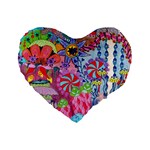 Cabbage Flower Abstract Standard 16  Premium Flano Heart Shape Cushions