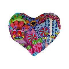 Cabbage Flower Abstract Standard 16  Premium Flano Heart Shape Cushions from ArtsNow.com Back