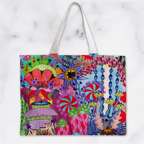 Cabbage Flower Abstract Zipper Mini Tote Bag from ArtsNow.com Front