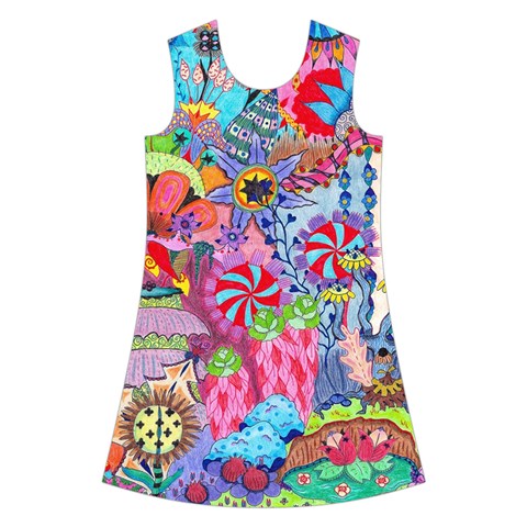 Cabbage Flower Abstract Kids  Short Sleeve Velvet Dress from ArtsNow.com Front