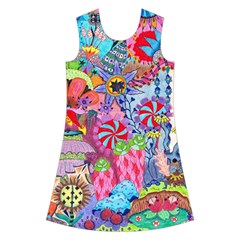 Cabbage Flower Abstract Kids  Short Sleeve Velvet Dress from ArtsNow.com Front