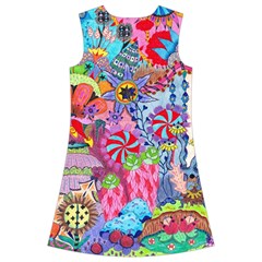 Cabbage Flower Abstract Kids  Short Sleeve Velvet Dress from ArtsNow.com Back