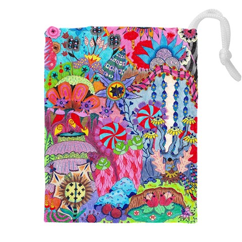 Cabbage Flower Abstract Drawstring Pouch (5XL) from ArtsNow.com Front