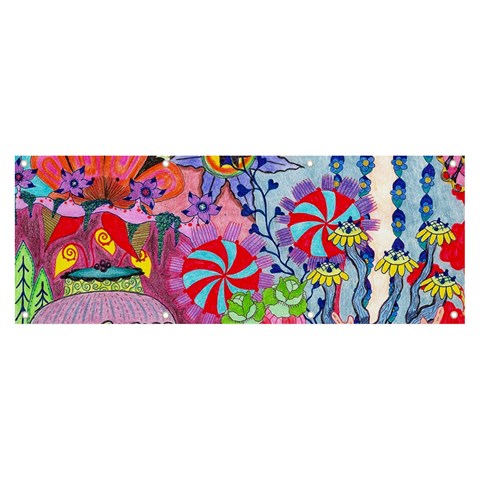 Cabbage Flower Abstract Banner and Sign 8  x 3  from ArtsNow.com Front