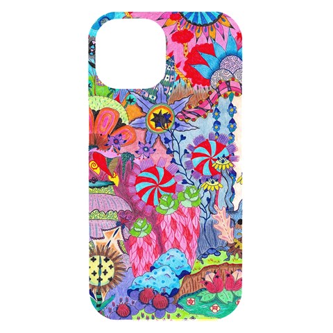 Cabbage Flower Abstract iPhone 15 Black UV Print PC Hardshell Case from ArtsNow.com Front