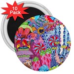 Cabbage Flower Abstract (1) (custom) 3  Magnets (10 pack) 